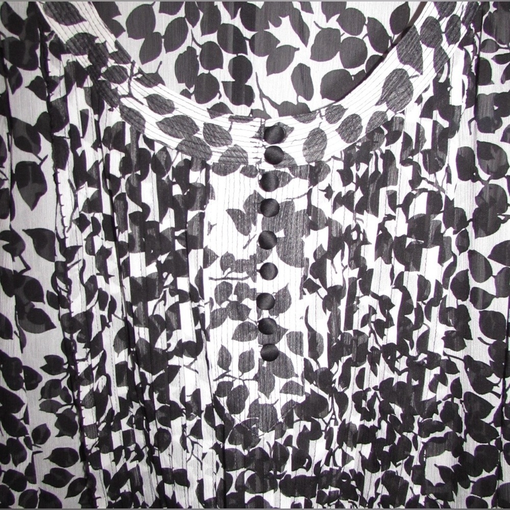 George Monochrome Leaf Print Blouse - Picture 2 of 5
